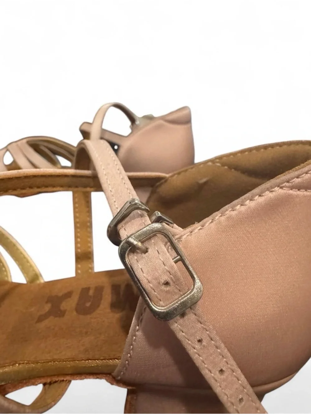 Girls' Strappy Low Heel Dance Sandals in Blush Pink